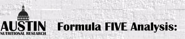 Formula Five Nutritional Supplement Vitamin Packet Special Analysis