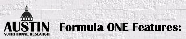 Formula One Nutritional Supplement Vitamin Packet Special Features